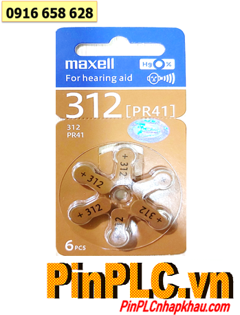 Maxell PR41 (Pin 312), Pin máy trợ thính PR41 (Pin 312), Pin máy điếc PR41 (Pin 312) 1.45v (Xuất xứ Đức)